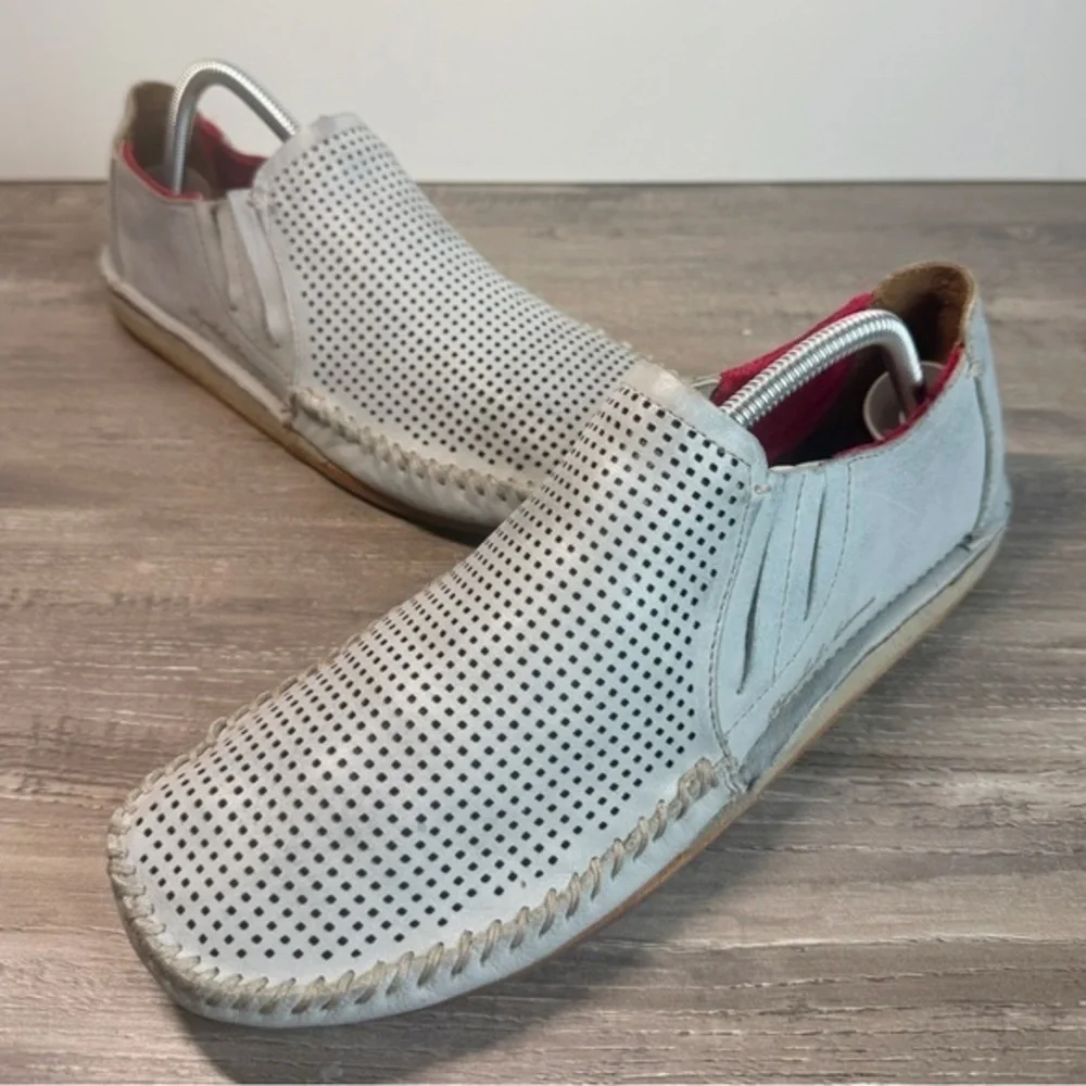 Olukai Ali’i Wlua Perforated Slip-On Loafers with drop heel Mens 9/EU42